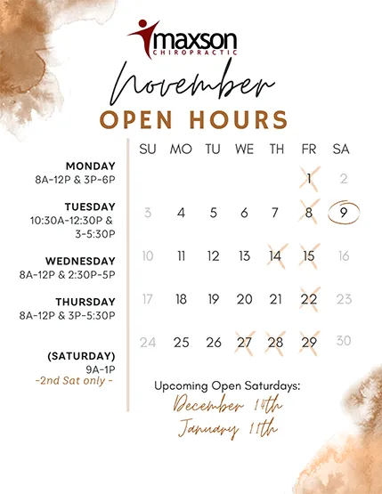 Chiropractic Richmond TX November 2024 Calendar